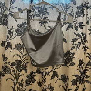 Wild Fable Brand - Shiny Silver Faux Silk Tank Top Crop Top - Size Women’s Small